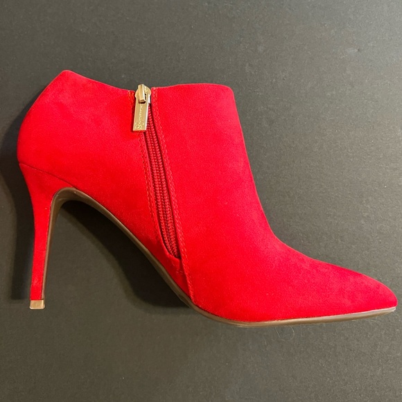 Red Suede Ankle Boots - Picture 3 of 6